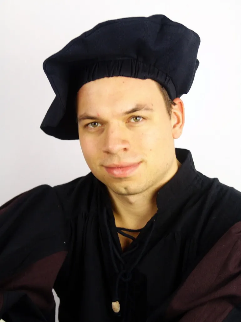 Leonardo Carbone Barett aus Baumwolle "Nathan" Schwarz | Herren Kopfbedeckungen