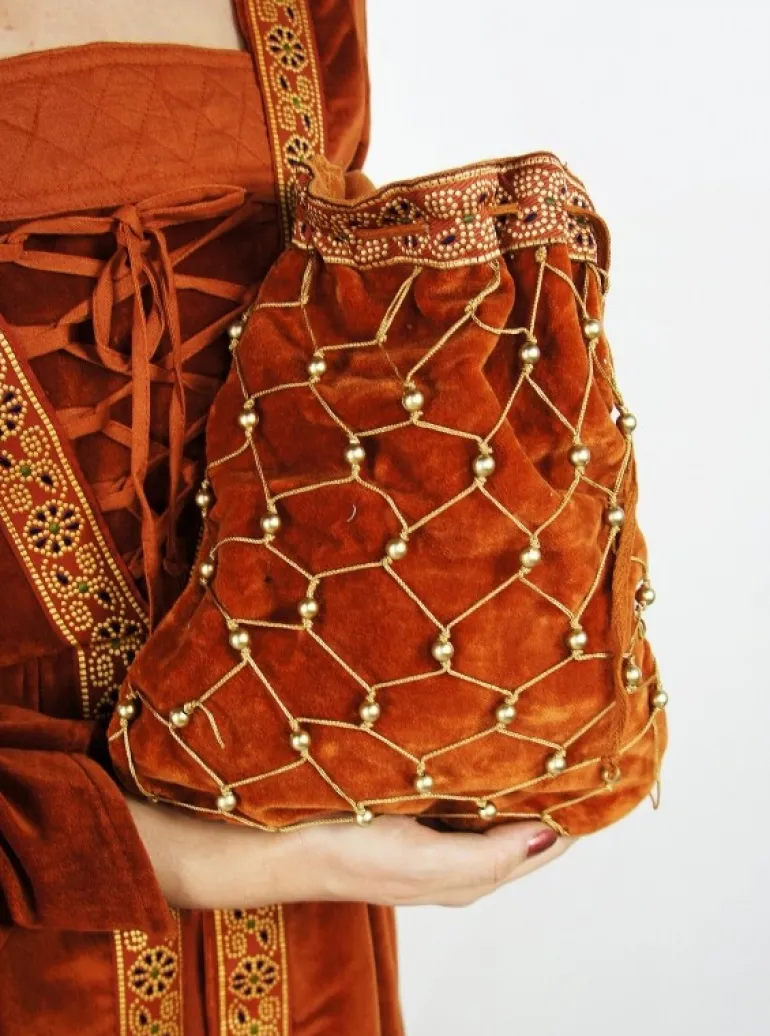 Leonardo Carbone Edler Samtbeutel "Relindis" Terracotta | Taschen / Beutel