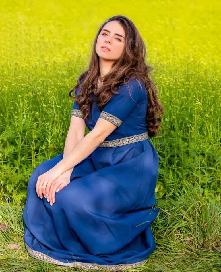 Leonardo Carbone Edles Kurzarmkleid mit Bordüre "Ennlin" | Damen Kleider