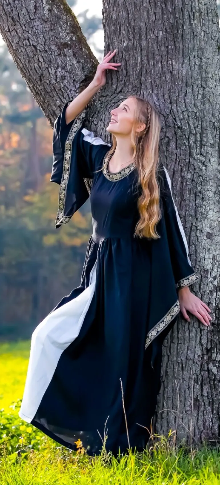 Leonardo Carbone Edles Viskosekleid "Ivette" Schwarz/Weiß | Damen Kleider