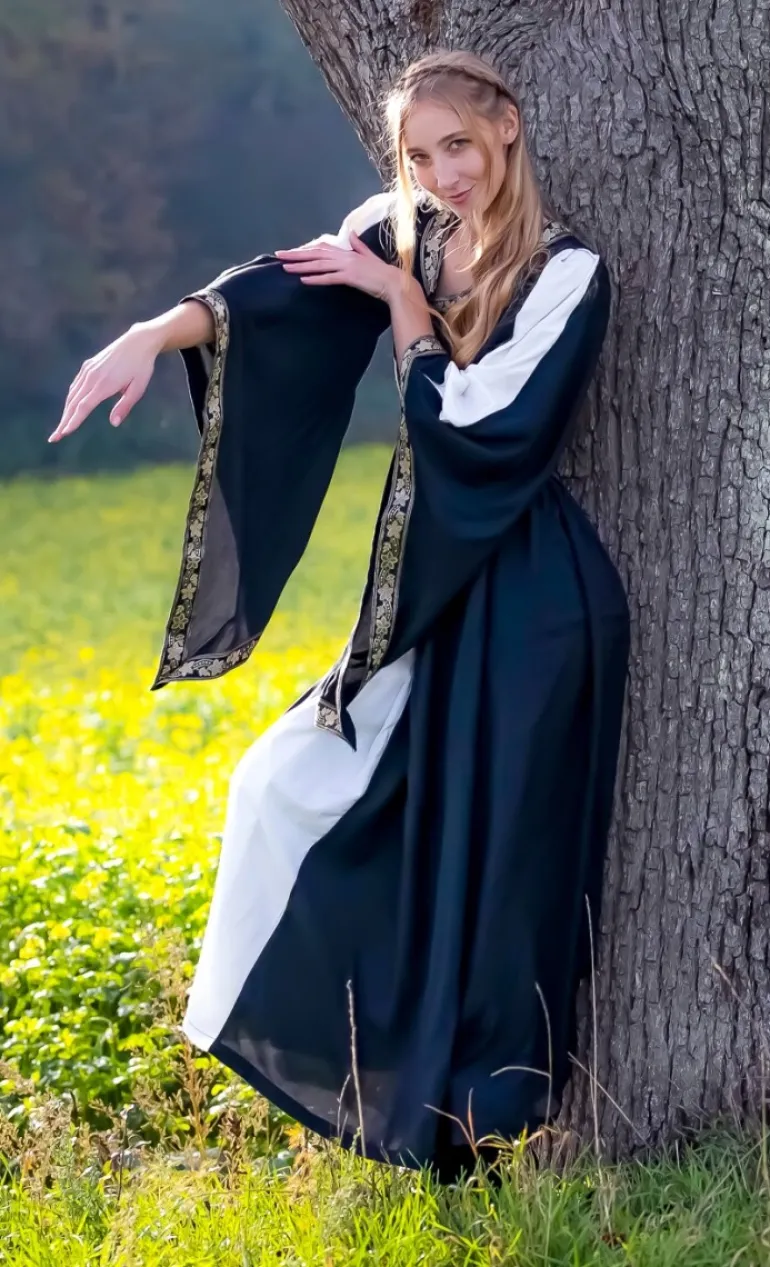 Leonardo Carbone Edles Viskosekleid "Ivette" Schwarz/Weiß | Damen Kleider