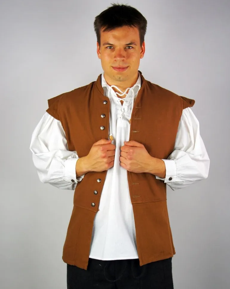 Leonardo Carbone Klassischer Wams "Charles" Tabak | Herren Westen / Jacken