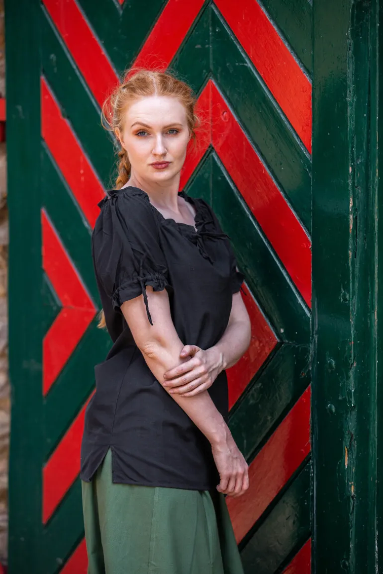 Leonardo Carbone Mittelalter Kurzarmbluse "Otilia" - | Damen Blusen