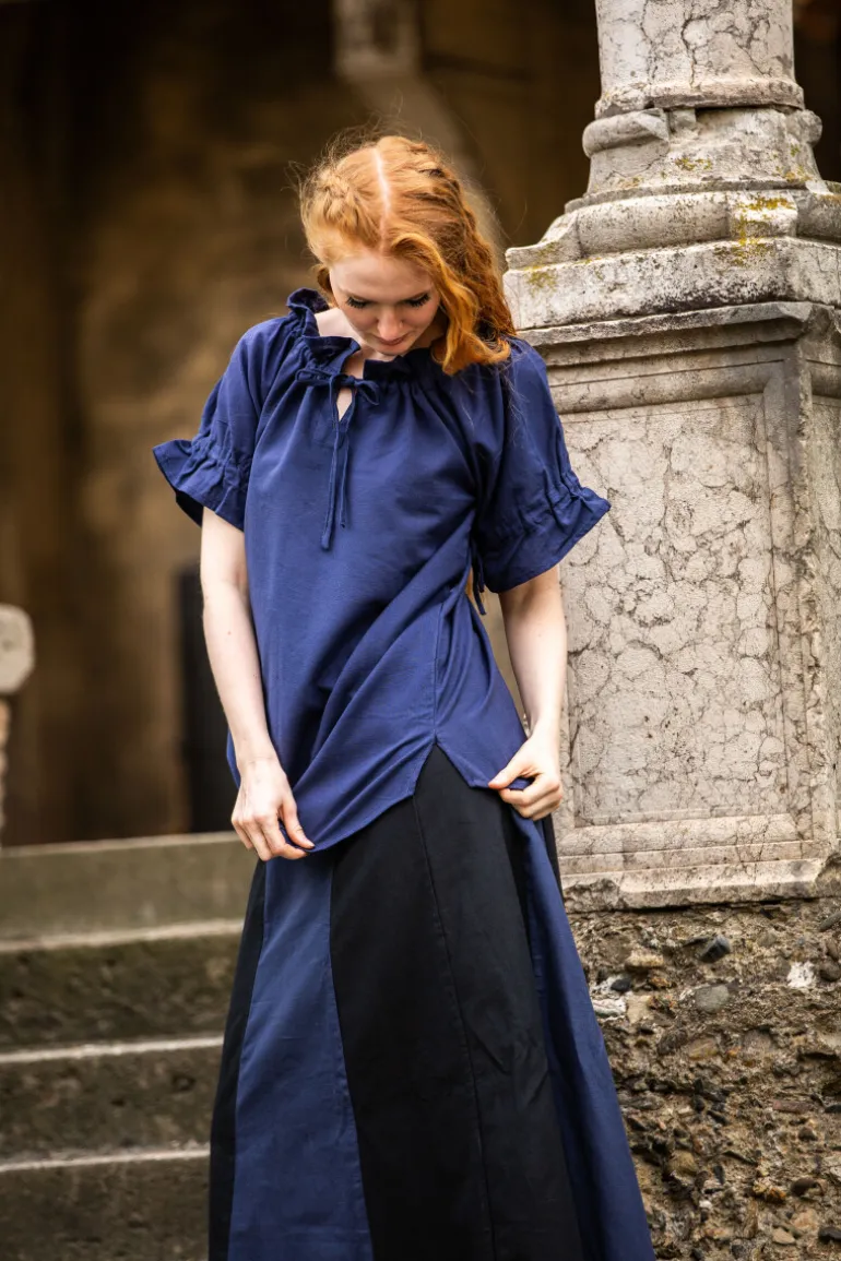 Leonardo Carbone Mittelalter Kurzarmbluse "Verena" Dunkel | Damen Blusen