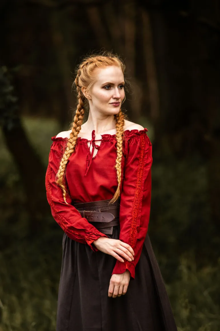 Leonardo Carbone Mittelalterbluse mit Spitze "Bettina" | Damen Blusen