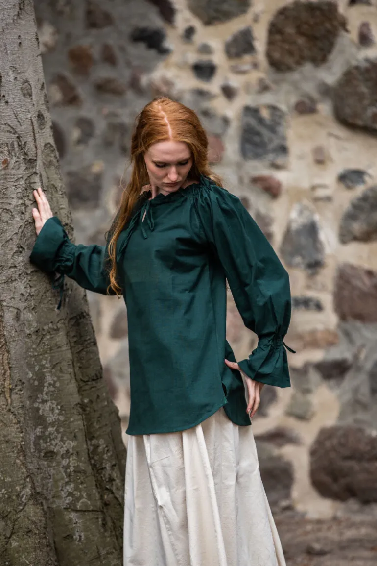 mittelalterbluse_morgan_grn_2.webp Leonardo Carbone Mittelalterbluse "Morgan" | Damen Blusen