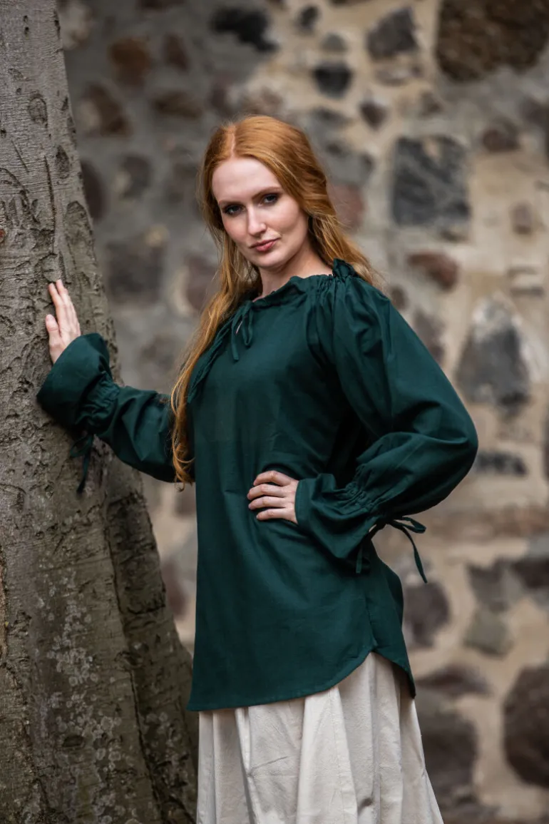 mittelalterbluse_morgan_grn_3.webp Leonardo Carbone Mittelalterbluse "Morgan" | Damen Blusen