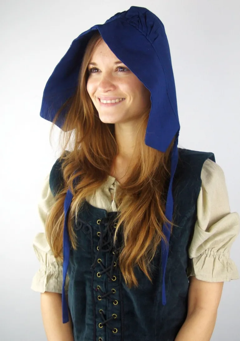 Leonardo Carbone Mittelalter-Bundhaube "Claire" Blau | Damen Kopfbedeckungen