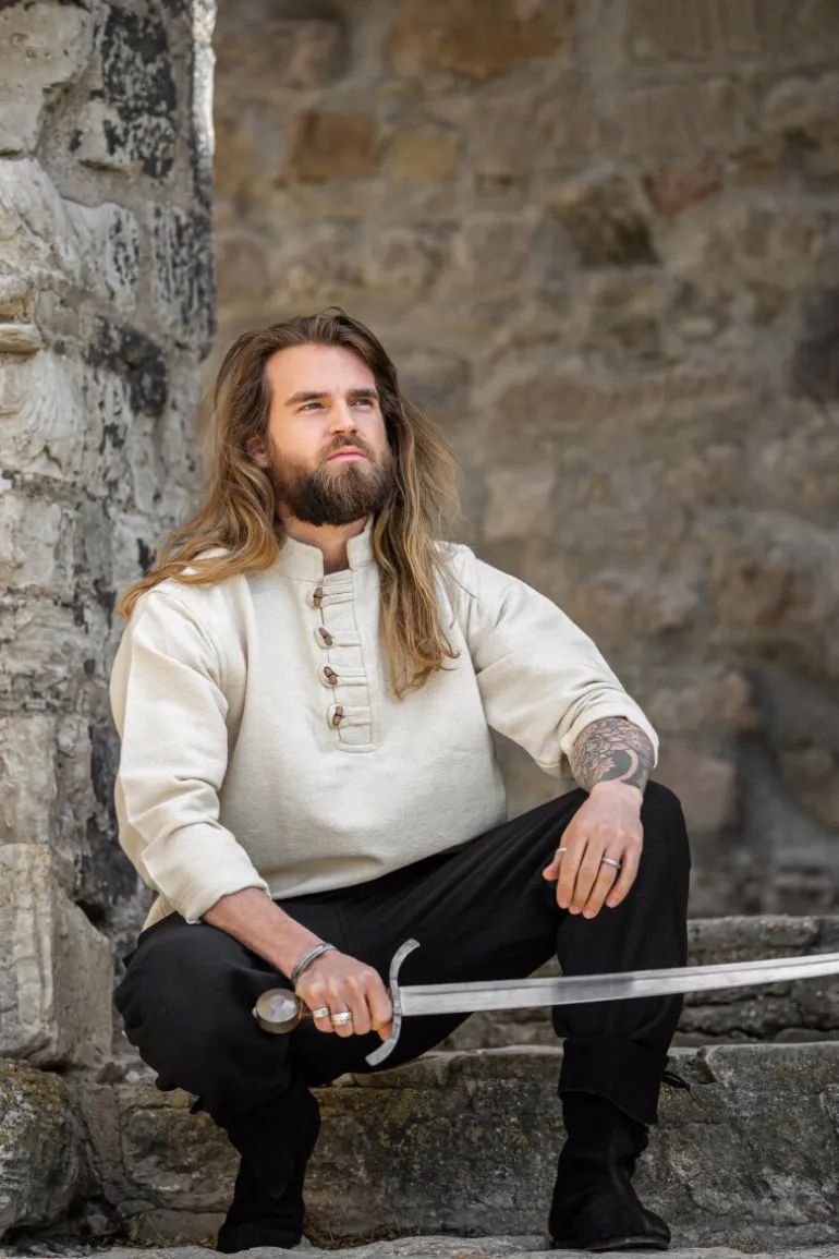 Leonardo Carbone Mittelalter-Hemd aus dicker Baumwolle "Anton" | Herren Hemden