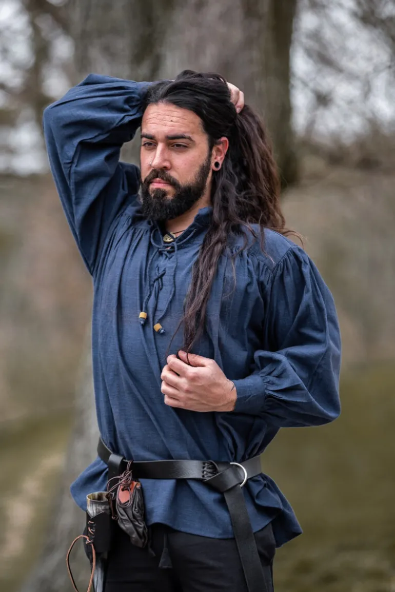 Leonardo Carbone Mittelalterhemd aus grober Baumwolle "Leopold" | Herren Hemden