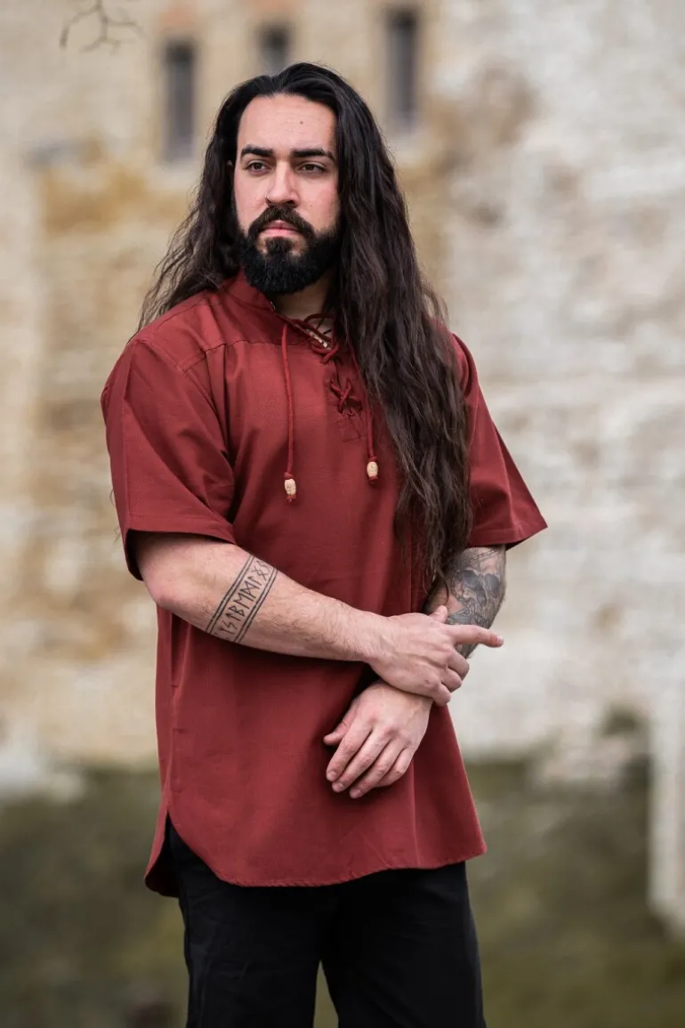 Leonardo Carbone Mittelalter-Kurzarmhemd "Eric" | Herren Hemden
