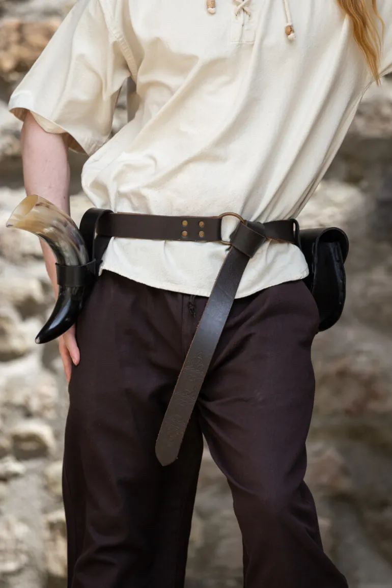 Leonardo Carbone Ringgürtel aus Leder mit keltischem Muster "Kegan" | Gürtel