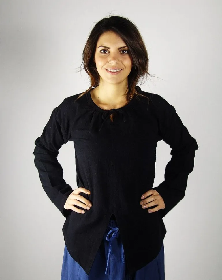Leonardo Carbone Schlichte Mittelalterbluse "Brunhilde" | Damen Blusen