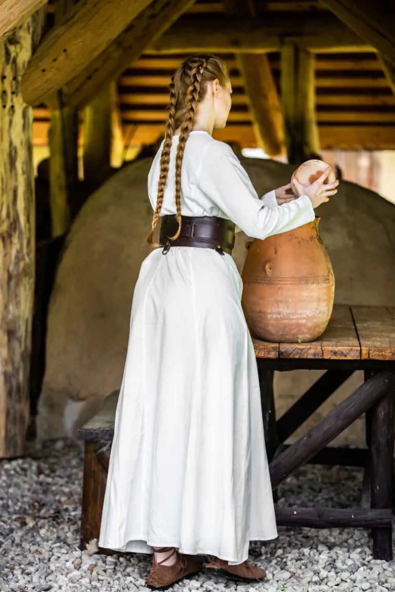 Leonardo Carbone Schlichtes Wikinger Unterkleid "Scarlet" | Damen Kleider