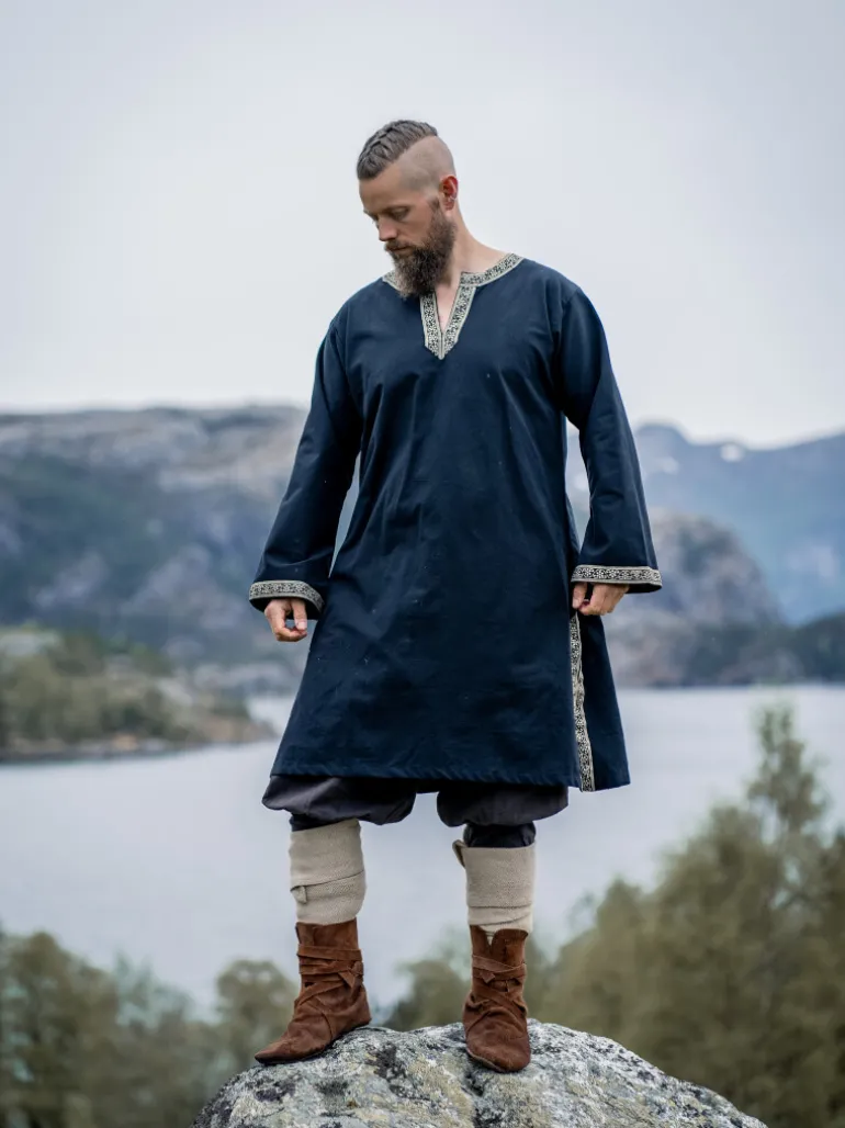 Leonardo Carbone Tunika mit Bordüre "Halvor" | Herren Tuniken