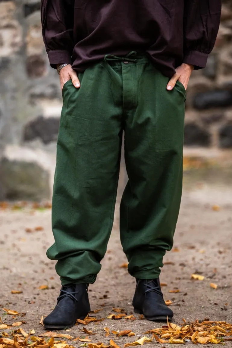 Leonardo Carbone Weiche Mittelalter Hose "Linhart" mit Bundschnürung | Herren Hosen