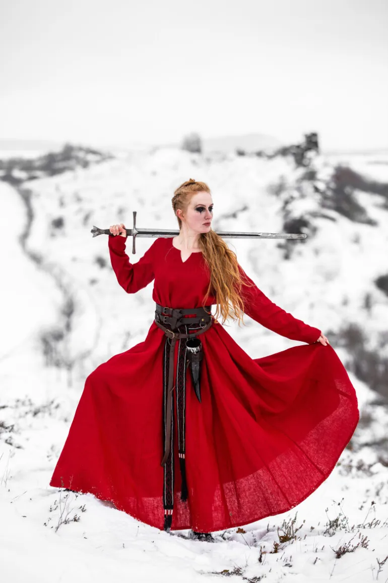 Leonardo Carbone Wikinger Kleid 100% Leinen "Anna" | Damen Kleider