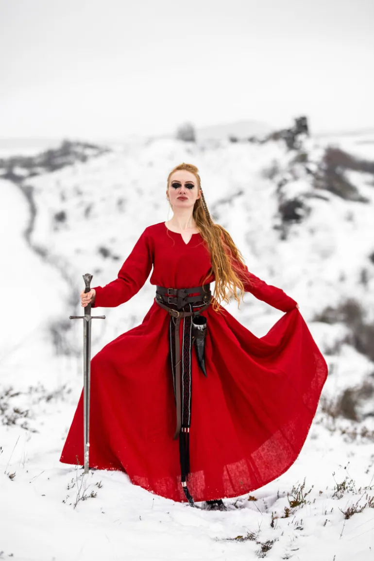 Leonardo Carbone Wikinger Kleid 100% Leinen "Anna" | Damen Kleider