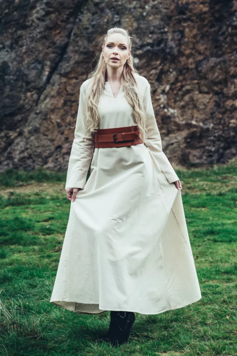 Leonardo Carbone Wikinger Unterkleid Baumwolle "Valdis" | Damen Kleider