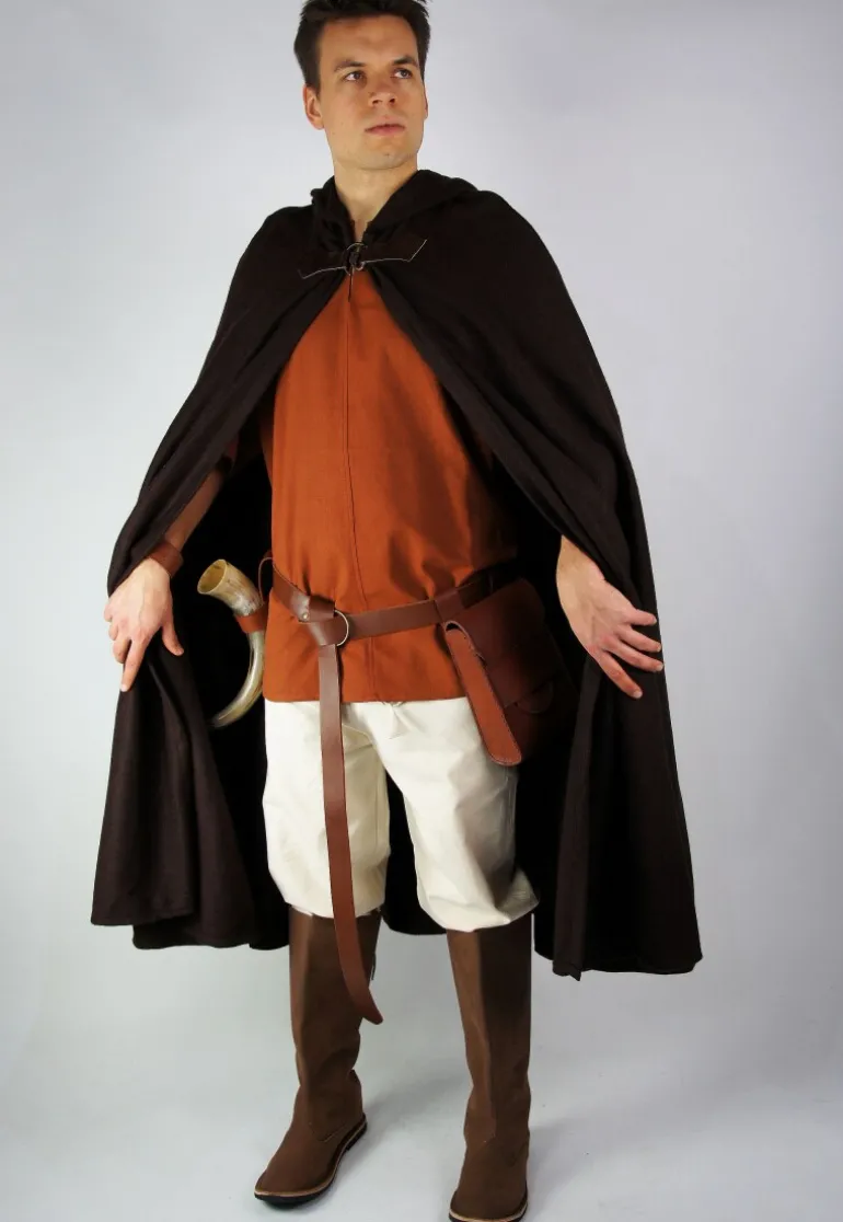 Leonardo Carbone Wollumhang mit Fibel und langer Kapuze "Ilmar" 131 cm | Umhänge